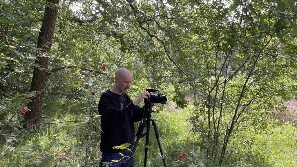 Sander aan het filmen